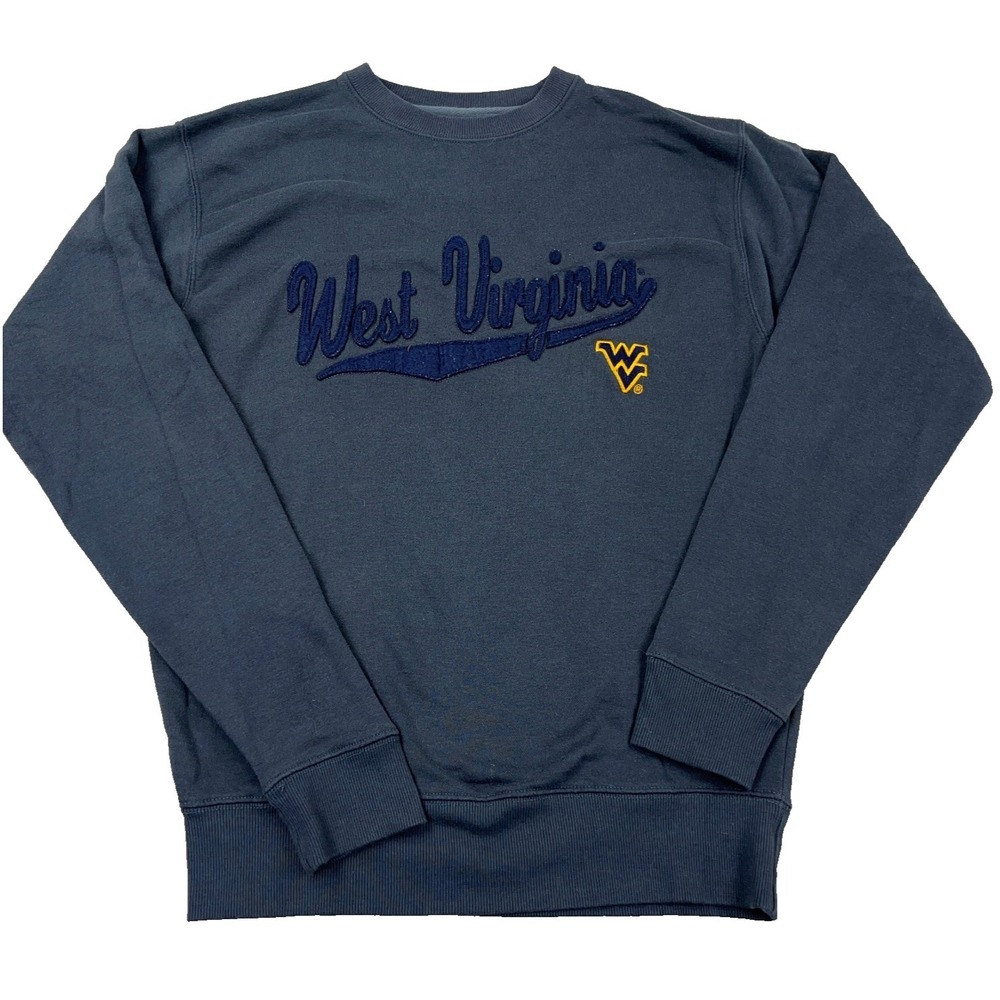 Vintage Y2K West Virginia Mountaineers Sweatshirt Men Medium WVU Script Crewneck